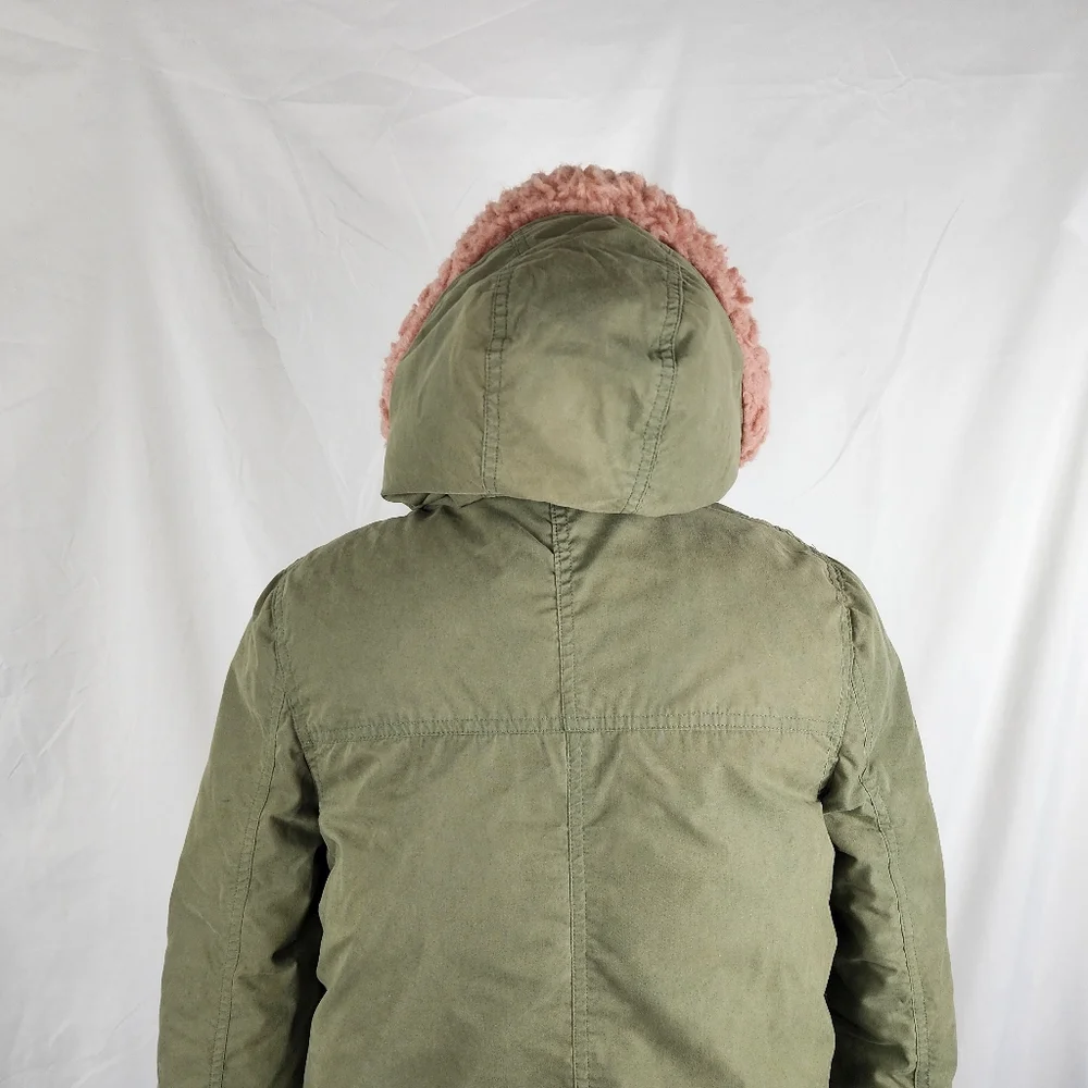 Boden Girls Sherpa Lined Hooded Puffer Coat Parka Jacket sz 13-14Y